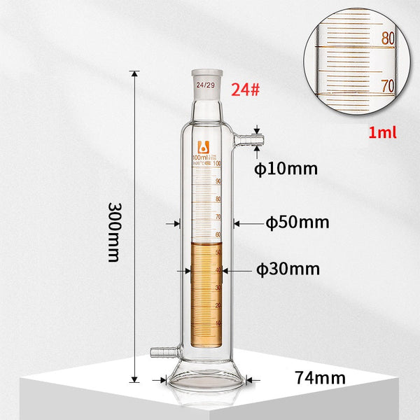 Double jacketed mixing cylinder, capacity 100 to 2.000 ml Laborxing
