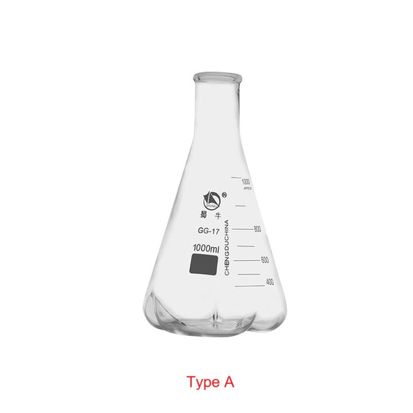 Culture erlenmeyer shake flask with 3 baffles, capacity 50 to 5.000 ml Laborxing