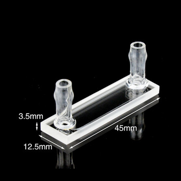 UV quartz micro volume flow through cell with side tubes , 2 clear windows Laborxing