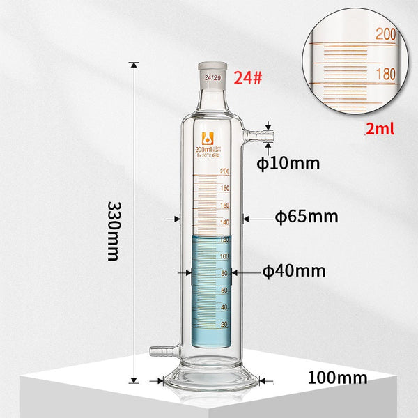 Double jacketed mixing cylinder, capacity 100 to 2.000 ml Laborxing