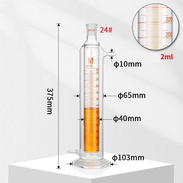 Double jacketed mixing cylinder, capacity 100 to 2.000 ml Laborxing