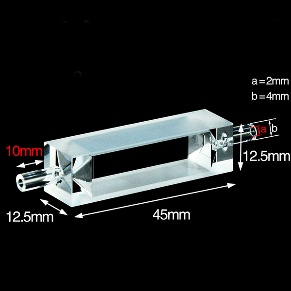 UV quartz macro Flow Through Cell, lightpath 10 mm Laborxing