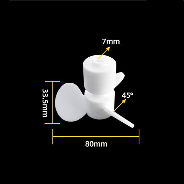 PTFE Stirring propeller with 3 blades, 45° pitched, for Ø 7 mm shaft Laborxing