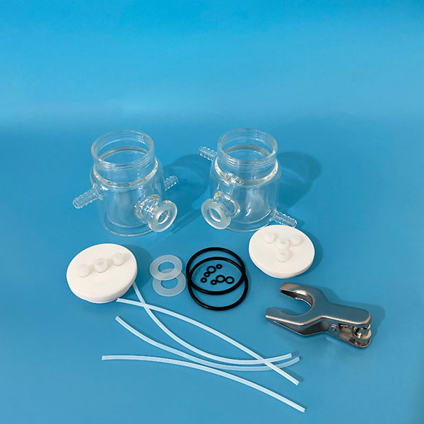 Dual chamber H-cell membrane electrochemical reactor for Wastewater treatment, capacity 400 to 800 ml Laborxing