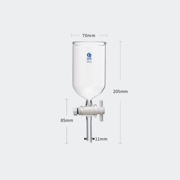 Cylindrical funnel with PTFE stopcock,50 to 1.000 ml Laborxing