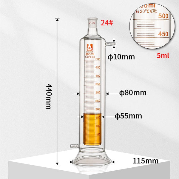 Double jacketed mixing cylinder, capacity 100 to 2.000 ml Laborxing