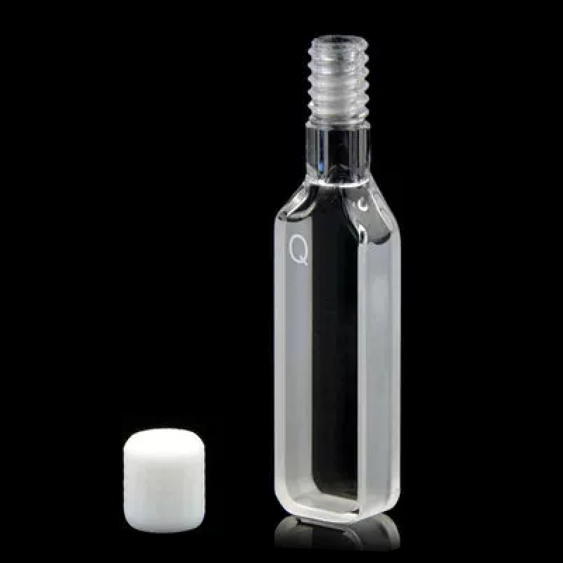 UV quartz cuvettes with PTFE screw cap, 2 clear windows Laborxing