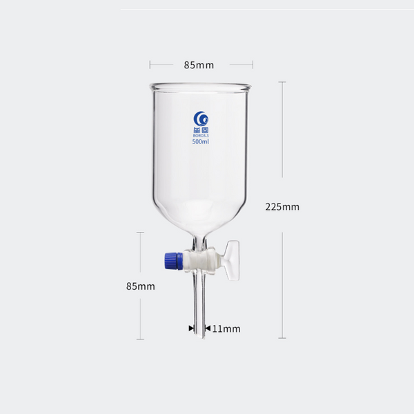 Cylindrical funnel with glass stopcock,50 to 1.000 ml Laborxing