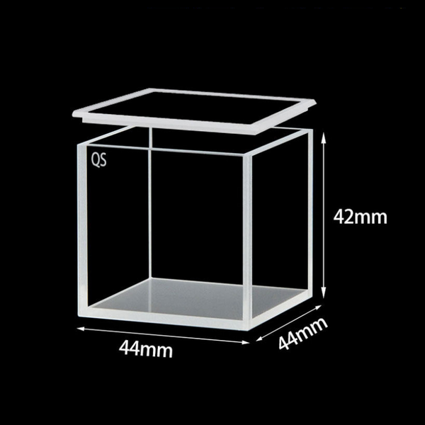 UV quartz square cell with lid, 4 clear windows