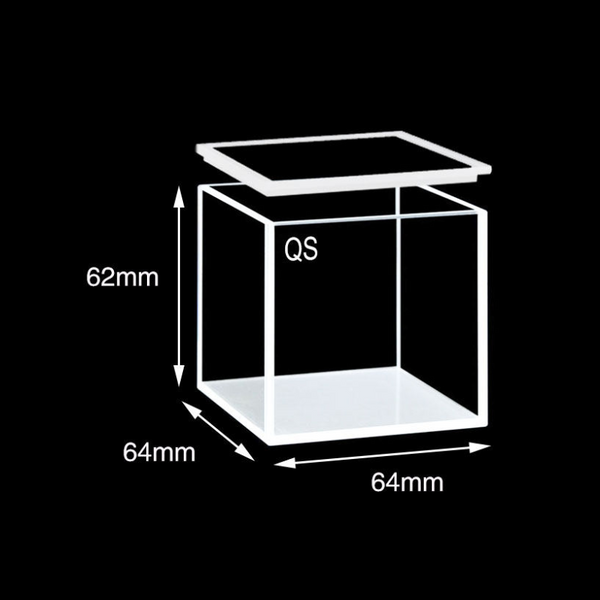 UV quartz square cell with lid, 4 clear windows