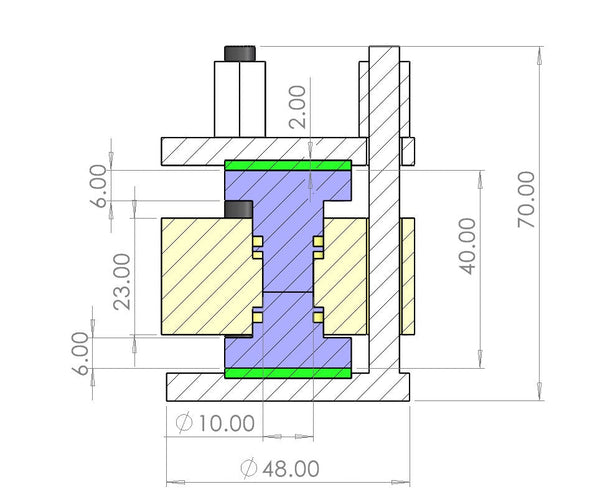 Standard pressure jig and testing cell kit for solid-state battery, Model GT01 TC Laborxing