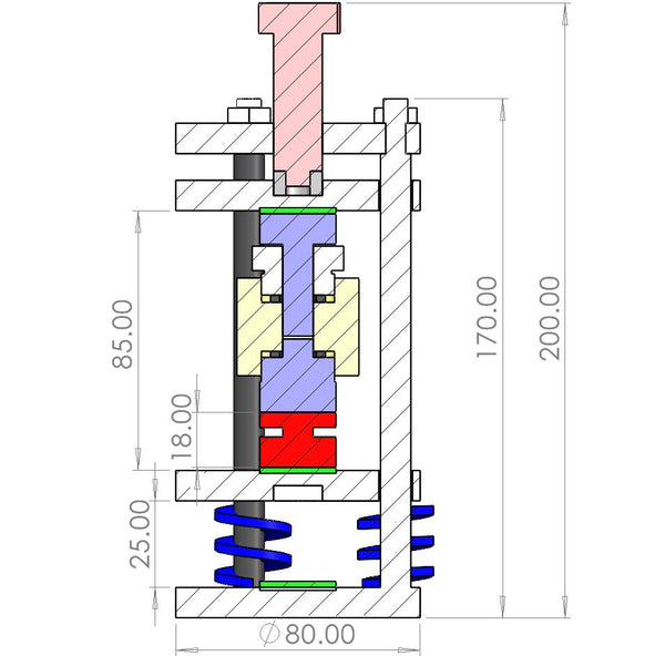 Standard pressure jig and testing cell kit for solid-state battery, Model GT04 Laborxing