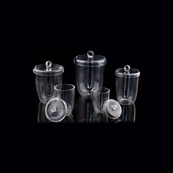 Quartz crucible with cover, capacity 5 to 300 ml Laborxing