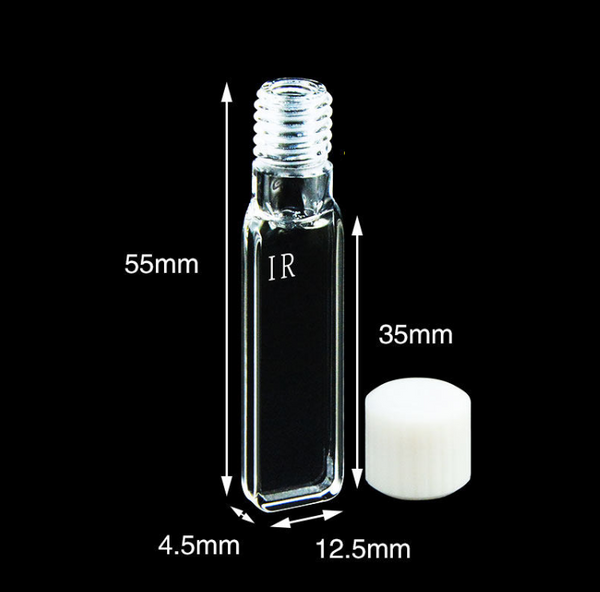 IR quartz cuvettes with PTFE screw cap,4 clear windows Laborxing
