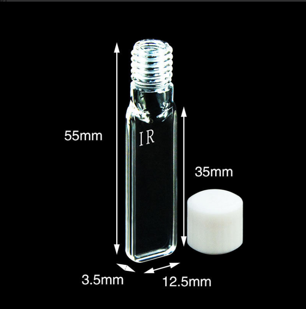 IR quartz cuvettes with PTFE screw cap,4 clear windows Laborxing