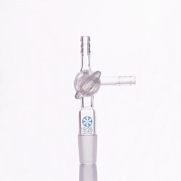 Connecting adapter with T-shaped hose connector and stopcock Laborxing