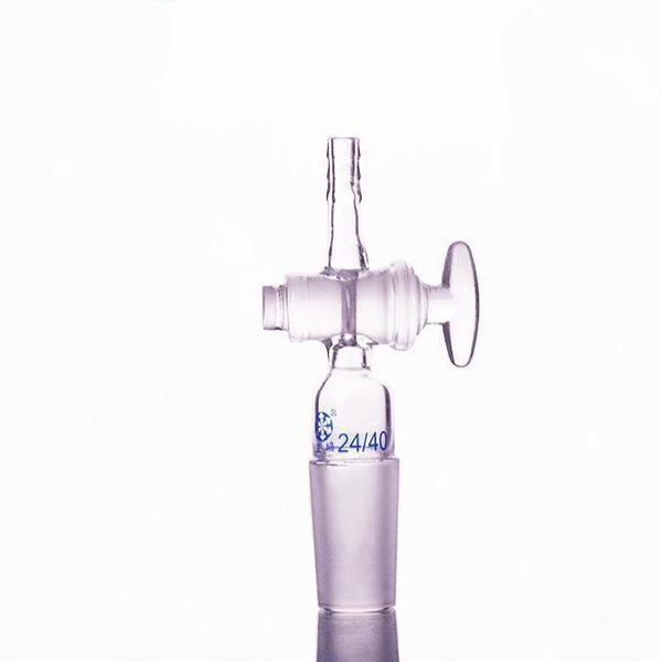 Connecting adapter with hose connector and stopcock Laborxing