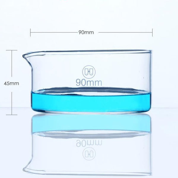 Crystallization dish with spout, clear glass, diameter 60 mm to 200 mm Laborxing