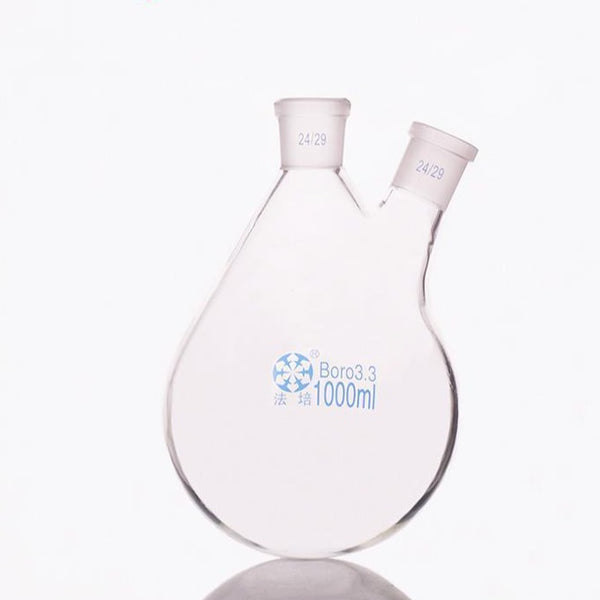 Double-necked evaporating flask, bevelled side necks, 25 to 3.000 ml Laborxing
