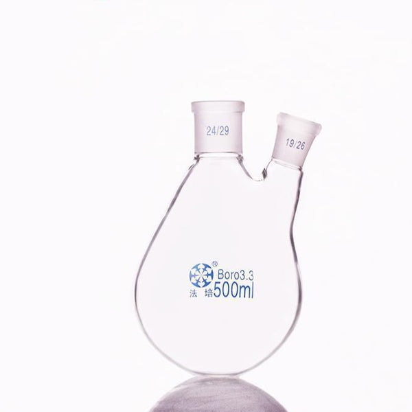 Double-necked evaporating flask, bevelled side necks, 25 to 3.000 ml Laborxing