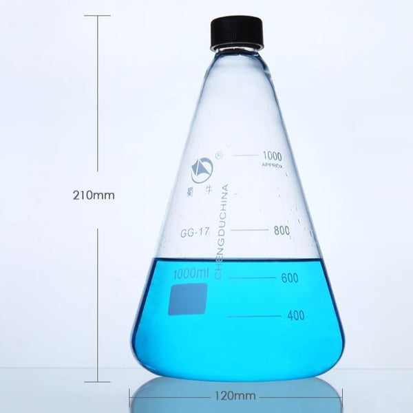Erlenmeyer flask with screw closure, 50 ml to 1.000 ml Laborxing