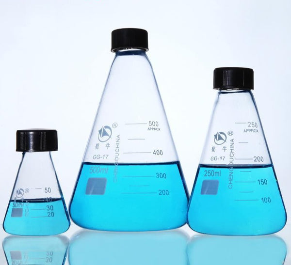 Erlenmeyer flask with screw closure, 50 ml to 1.000 ml Laborxing