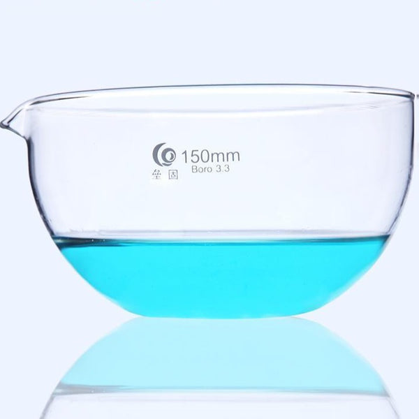 Evaporating dish with flat bottom, clear glass, diameter 60 mm to 150 mm Laborxing