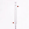 Liebig condenser with joint and unscrewable plastic connectors, length 200 mm to 500 mm. Laborxing