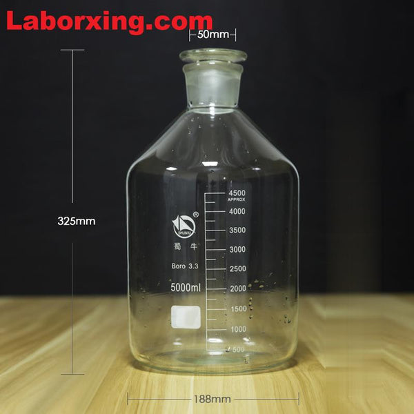 Narrow mouth bottle, clear glass, graduated, 60 ml to 20.000 ml Laborxing