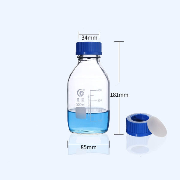 GL45 Screw top bottle, screw cap with hole and septum, clear glass, 100 ml to 2000 ml Laborxing