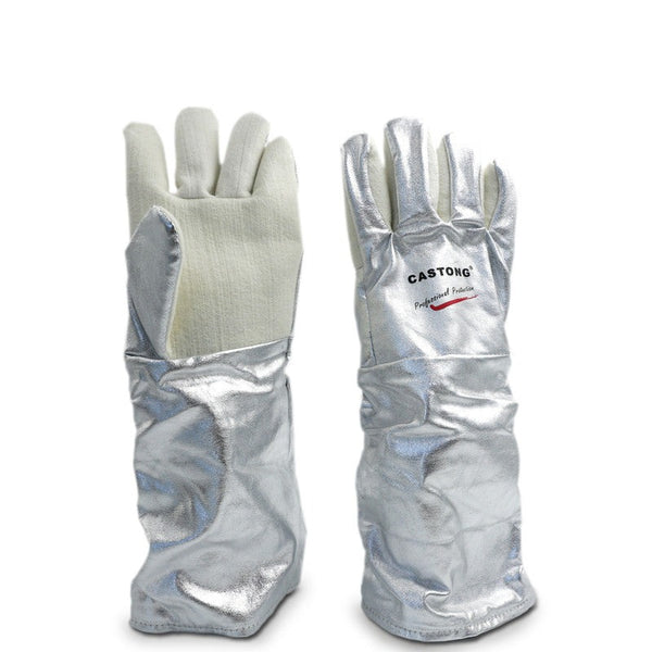 Heat-resistant gloves, aluminium-coated Laborxing