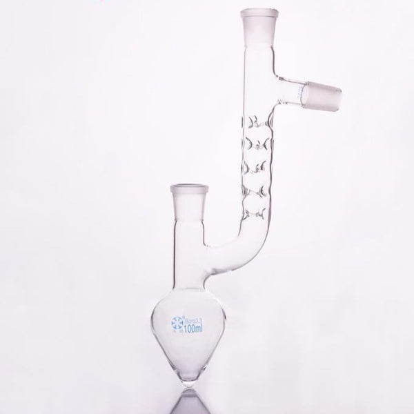 Pear-shaped claisen flask with vigreux, 25 to 500 ml Laborxing