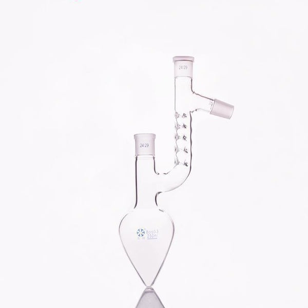 Pear-shaped claisen flask with vigreux, 25 to 500 ml Laborxing