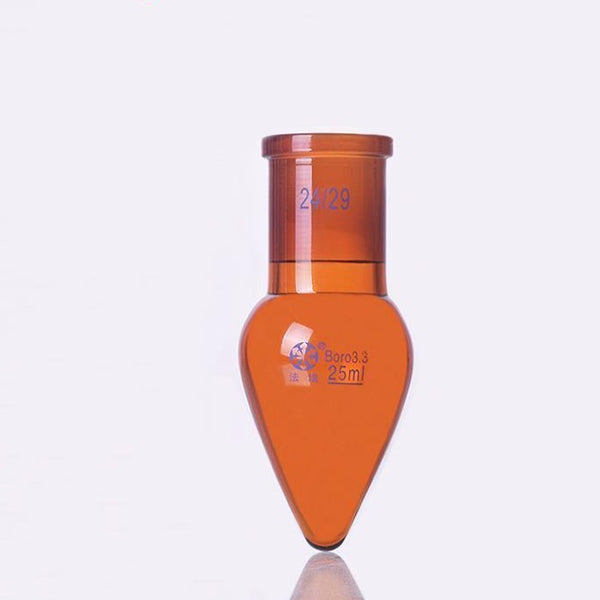 Pear-shaped flask, brown glass, 25 to 500 ml Laborxing