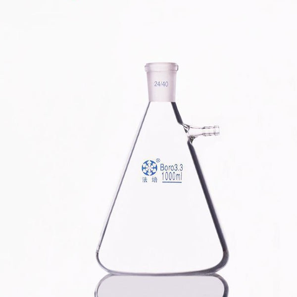Suction bottle in erlenmeyer shape with joint, capacity 125 to 20.000 ml Laborxing