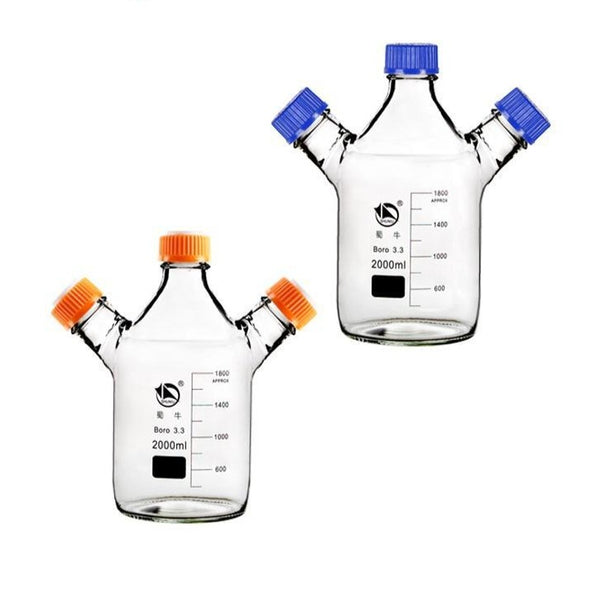 Three-necked HPLC bottle with GL45 screw cap, capacity 250 to 10.000 ml Laborxing