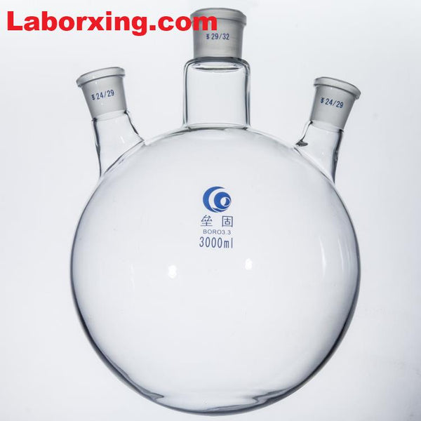 Three-necked round-bottom flask, bevelled side necks, 50 ml to 20.000 ml Laborxing