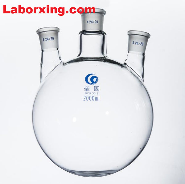 Three-necked round-bottom flask, parallel side necks, 50 ml to 20.000 ml Laborxing