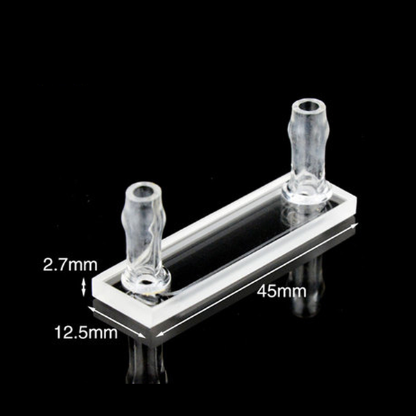 Celda de flujo de volumen micro de cuarzo UV con tubos laterales, 2 ventanas transparentes Laborxing