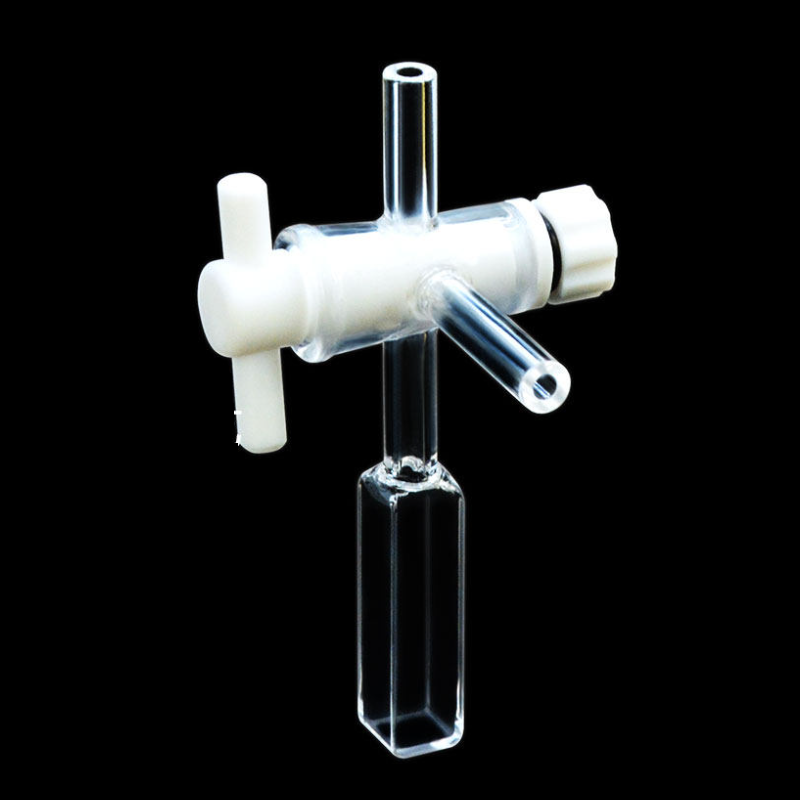 UV quartz marco three-way tap cuvette with  PTFE stopcock, lightpath 10 mm
