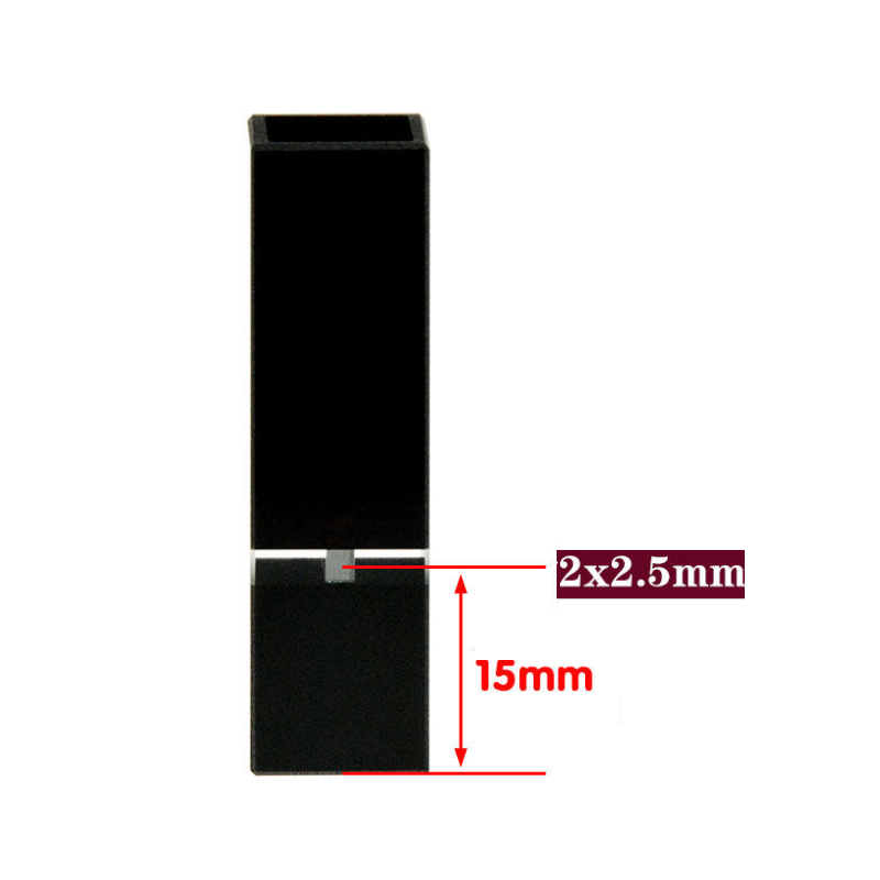 UV quartz sub-micro black cuvette ,lightpath 10 mm