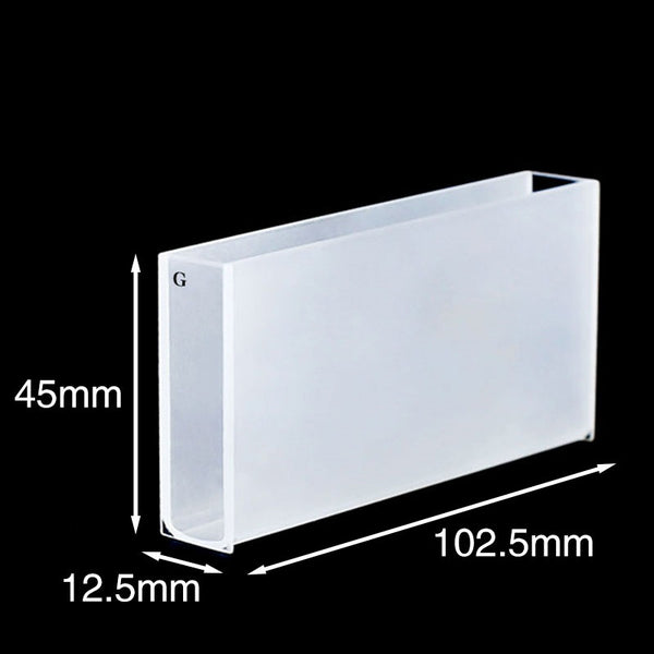 Pyrex glass macro volume cuvette with PTFE lid, long lightpath , 2 clear windows Laborxing