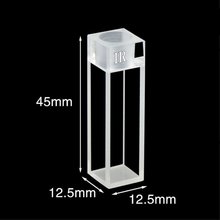 IR quartz cuvettes with PTFE Stopper, 4 clear windows