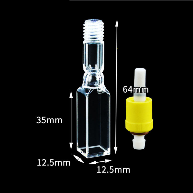 UV quartz marco cuvettes with high vacuum valve, lightpath 10 mm