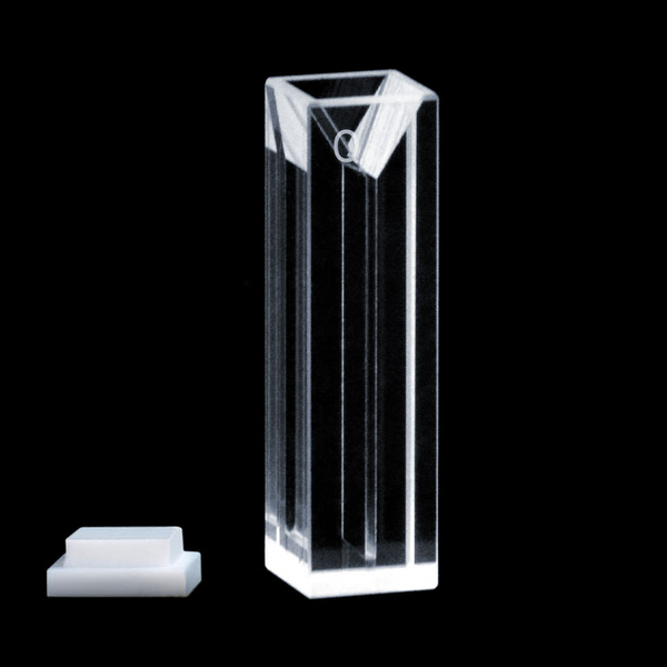 UV quartz micro cuvette with PTFE lid, lightpath 10 mm, 4 clear windows Laborxing