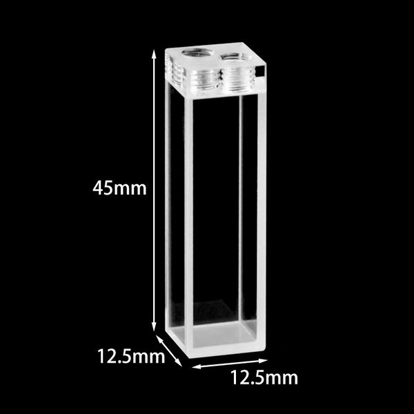 10 mm quartz Flow Through Cell with M4 Threaded, 4 Clear Windows Laborxing