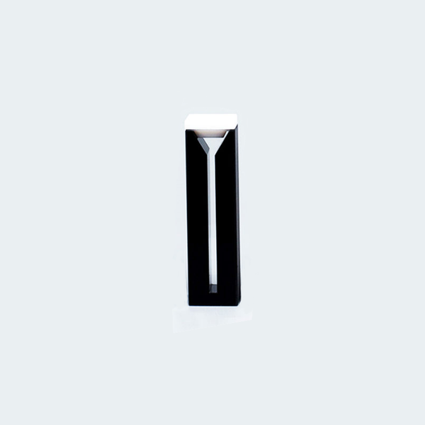 PTFE 뚜껑이 있는 UV 석영 세미 마이크로 검정색 큐벳, 광 경로 10mm, 투명 창 2개 Laborxing