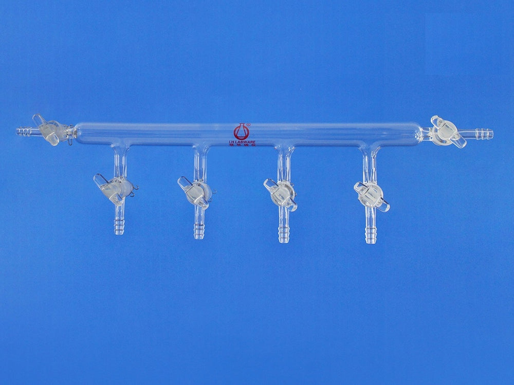 Single bank vacuum manifold with stopcock at both side, ports 4 to 6 ,Schlenk line