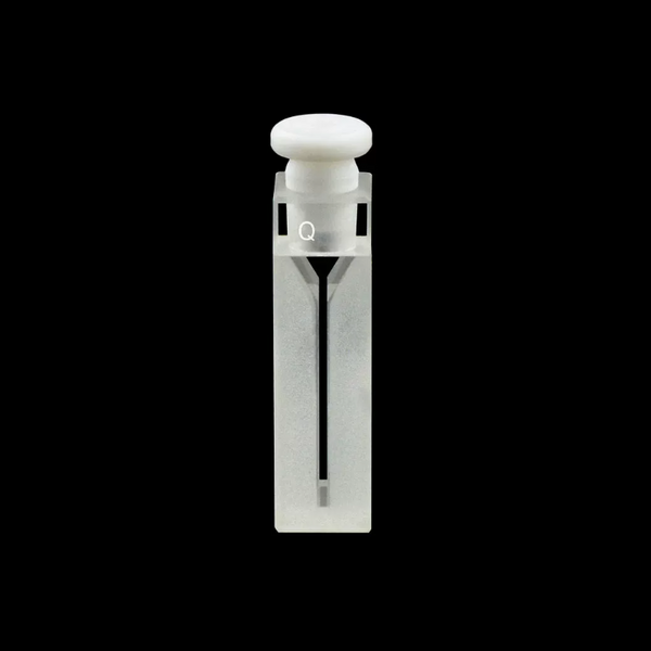 Cuvette de largeur étroite en quartz UV avec bouchons en PTFE, 2 fenêtres transparentes Laborxing