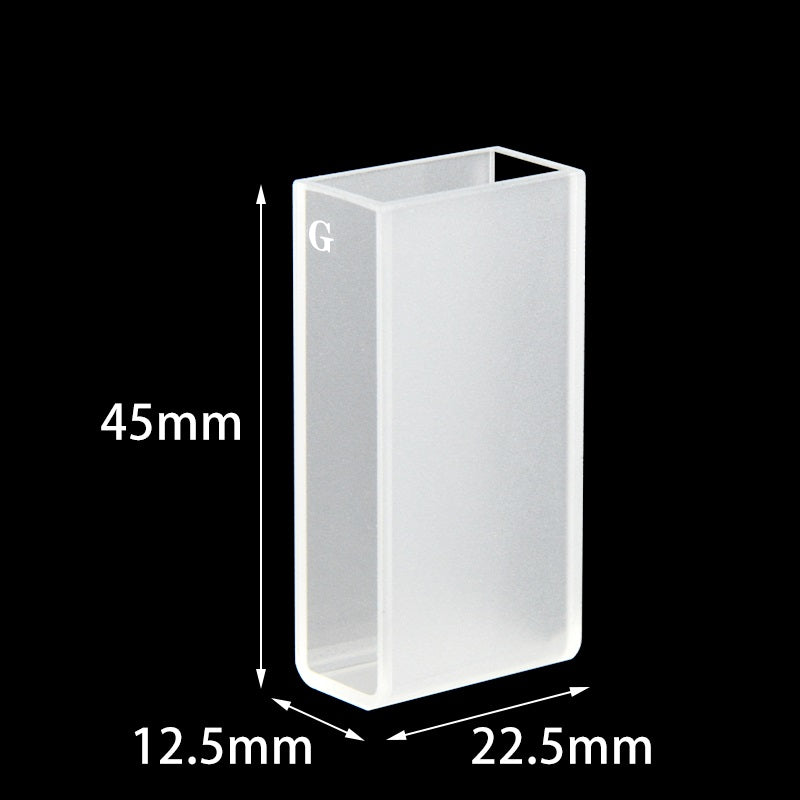 Optical glass macro volume cuvette with PTFE lid, 2 clear windows